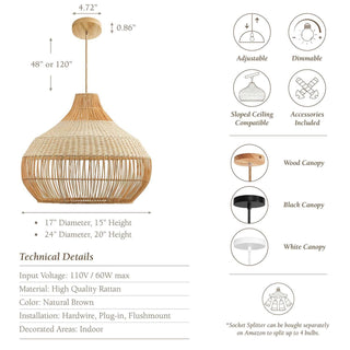 Beatrice Rattan Pendant Light