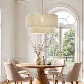Luminous White Rattan Pendant Light