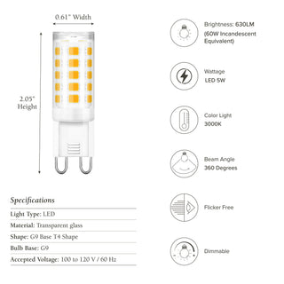LED Bulb G9/3000K/5W