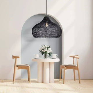 Kloe Black Rattan Pendant Light