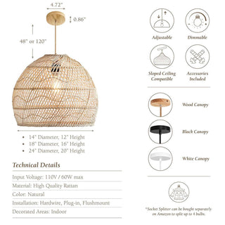 Santana Rattan Pendant Light
