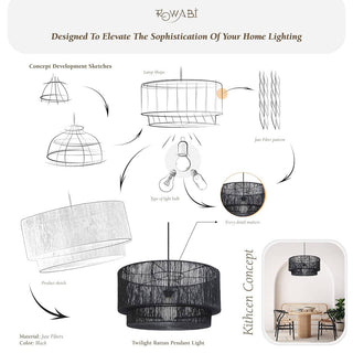 Twilight Lace Rattan Pendant Light