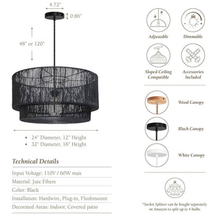 Twilight Lace Rattan Pendant Light