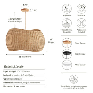 Angelo Rattan Pendant Light