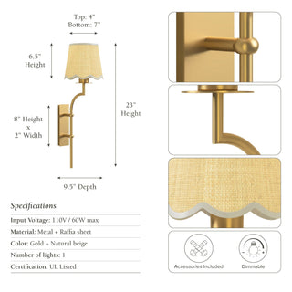 Nala Clamp Handwoven Raffia Sconce