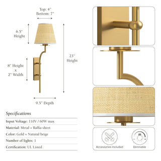 Rowabi Arco Handwoven Rattan Sconce