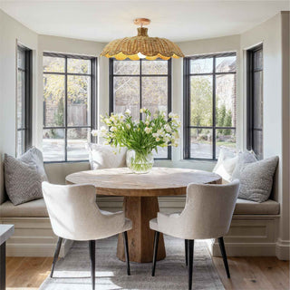 Aurelia Rattan Flush Mount Light
