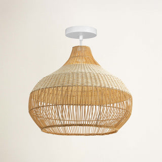 Beatrice Rattan Flush Mount Light