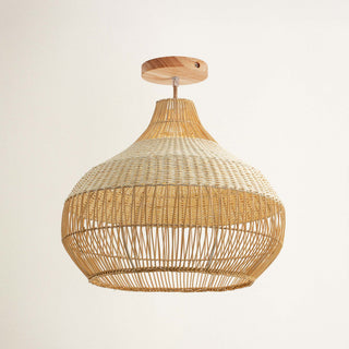 Beatrice Rattan Flush Mount Light