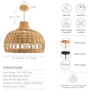 Bureau Rattan Pendant Light