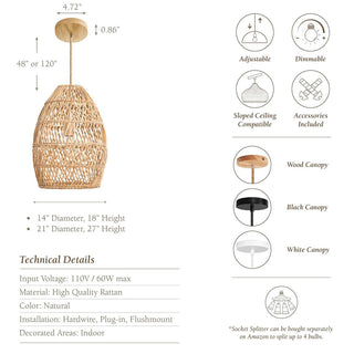 Callie Rattan Pendant Light