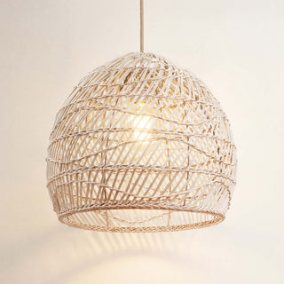 Santana Black Rattan Round Pendant Light