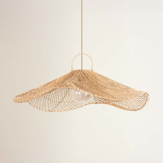 Outdoor Lotus Pad Rattan Pendant Light