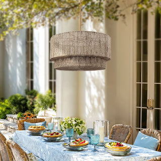 Outdoor Luminous Rattan Pendant Light