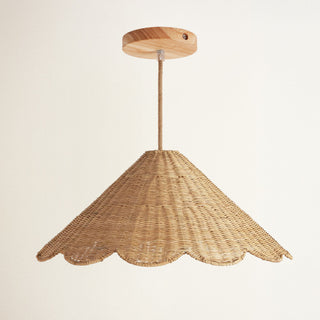 Daisy Cone Rattan Pendant Light