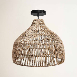 Dreamy Palm Fibers Flush Mount Light