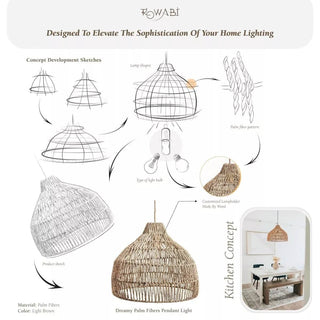 Dreamy Palm Fibers Pendant Light