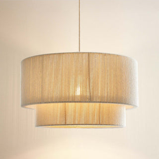 Luminous White Rattan Pendant Light