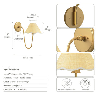 Elara Curve Clamp Cone Arm Sconce