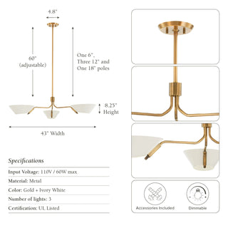 Fractal Gold Pendant Light