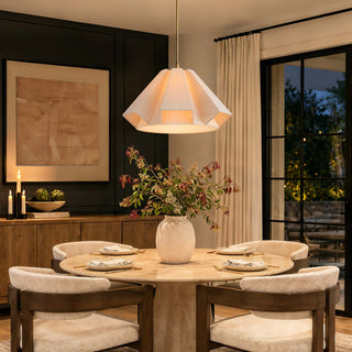 Geometric Linen Pendant Light