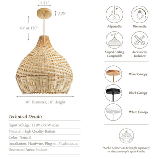 Grandeur Rattan Pendant Light