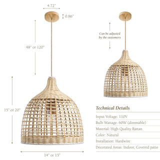 Ellie Rattan Pendant Light