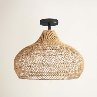 Kloe Rattan Flush Mount Light