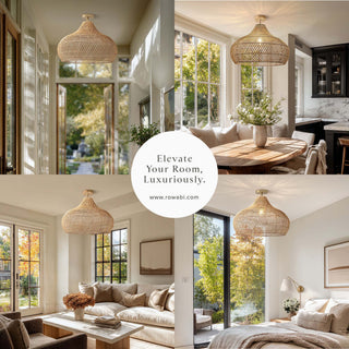 Kloe Rattan Flush Mount Light