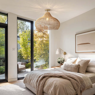 Kloe Rattan Flush Mount Light
