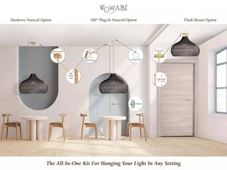 Kloe Black Rattan Pendant Light