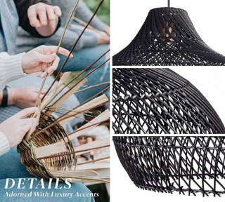 Kloe Black Rattan Pendant Light