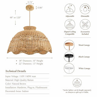 Le Perle Rattan Pendant Light