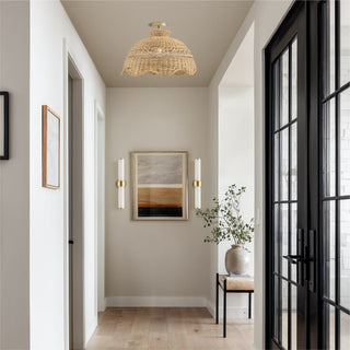 Le Perle Rattan Flush Mount Light