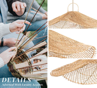 Outdoor Lotus Pad Rattan Pendant Light