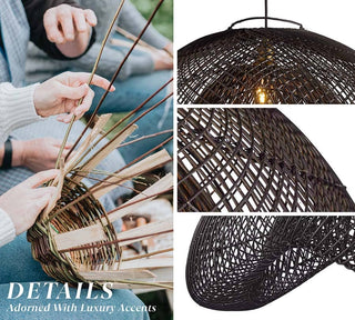 Sepherina Black Rattan Pendant Light
