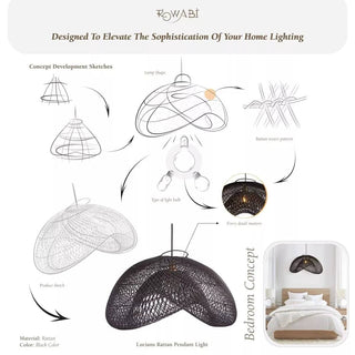 Sepherina Black Rattan Pendant Light
