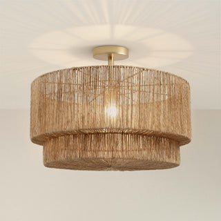 Luminous White Lace Flush Mount Light