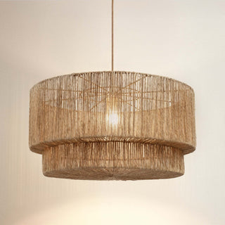 Luminous White Rattan Pendant Light
