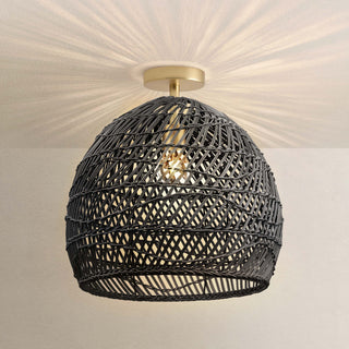 Santana Rattan Flush Mount Light