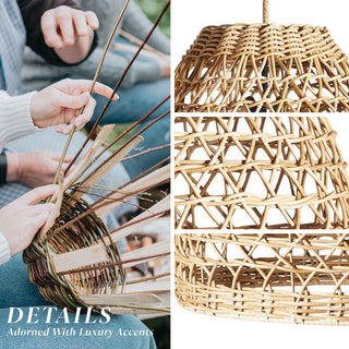 Mazed Lace Rattan Pendant Light