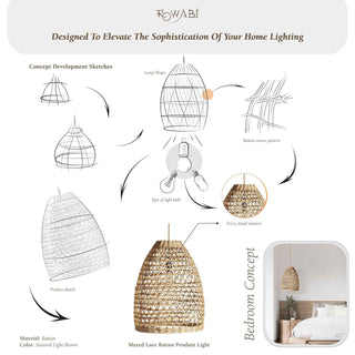 Mazed Lace Rattan Pendant Light