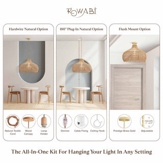 Oceania Cone Rattan Pendant Light