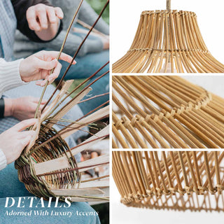 Oceania Cone Rattan Pendant Light