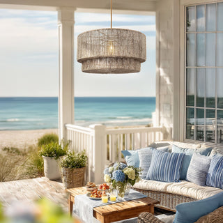 Outdoor Luminous Rattan Pendant Light