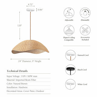 Outdoor Nana Rattan Pendant Light