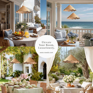 Outdoor Daisy Cone Rattan Pendant Light