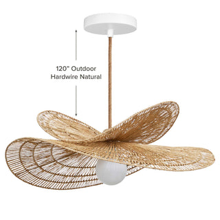 Outdoor Whisper Leaf Rattan Pendant Light