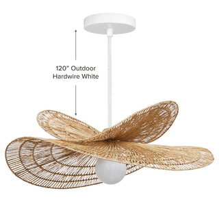 Outdoor Whisper Leaf Rattan Pendant Light