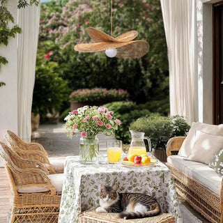 Outdoor Whisper Leaf Rattan Pendant Light